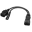 Btsg 1ft IEC 320 C14 sang C7 + C19 Cáp nguồn C14 Nam sang C7 + C19 Nữ Y Splitter Cáp chuyển đổi AC cho máy in Sca
