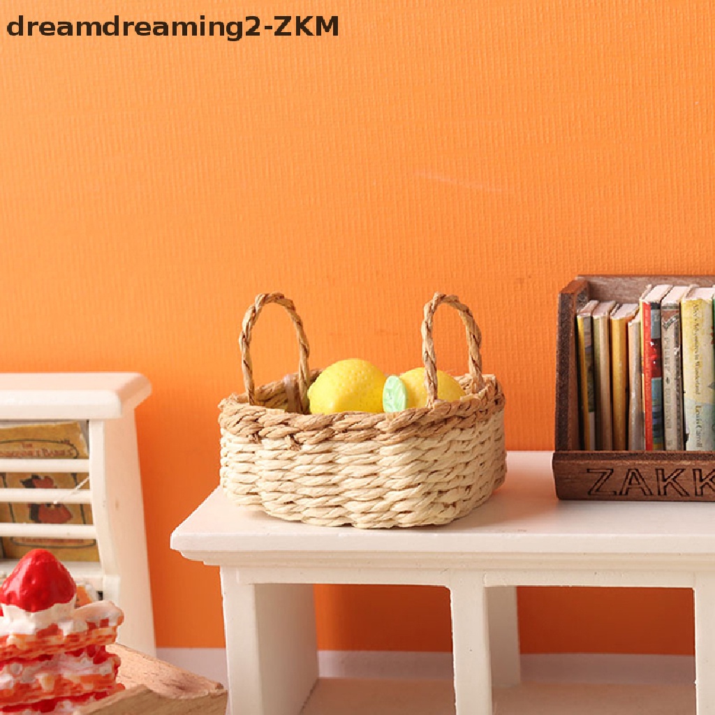 [dreamdreaming] 1: 12 Nhà búp bê Giỏ đựng đồ thu nhỏ Thực phẩm rau củ Khung dệt Mô hình nhà bếp Trang trí Phụ kiện nhà búp bê [zkm]