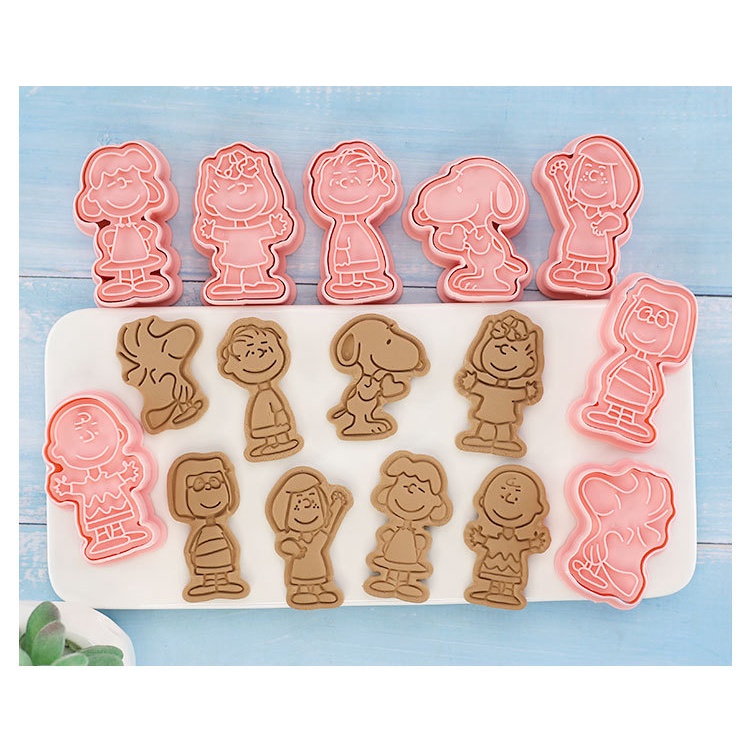 Khuôn cắt bánh quy hoạt hình 3D, 8 khuôn/bộ, bấm tạo hình trái cây, dùng cho bánh ngọt, bánh trung thu, thực phẩm bổ sung, hấp, dụng cụ nướng