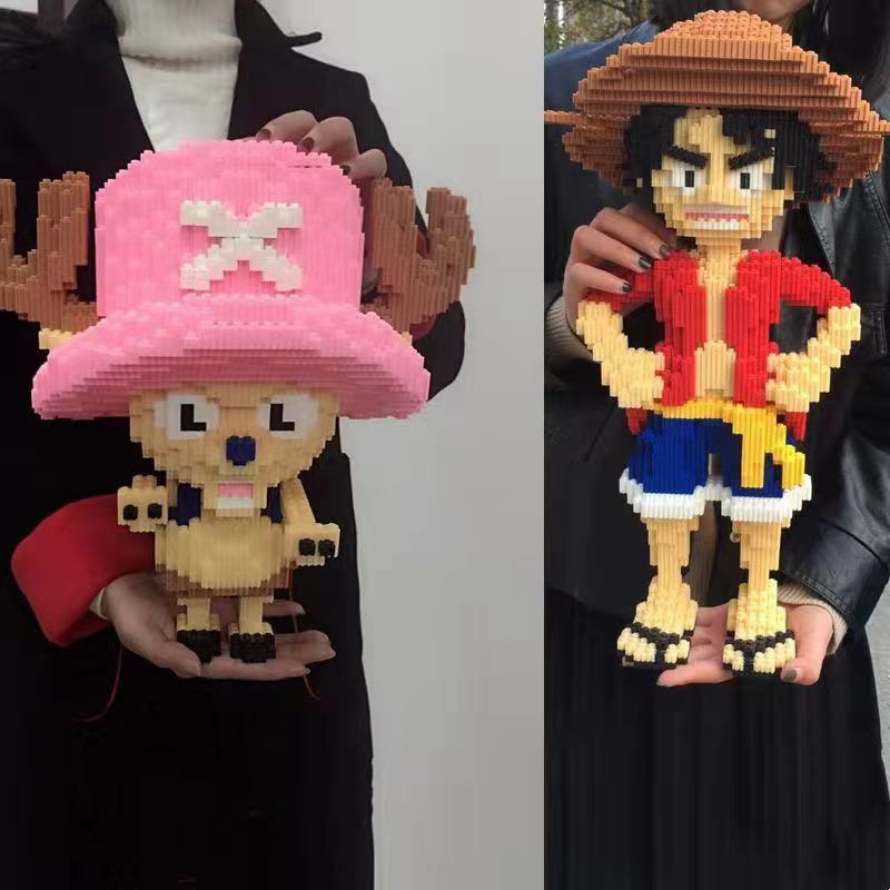 Khối Xây Dựng Đồ Chơi Lắp Ráp Luffy 32cm Nhân Vật Hoạt Hình Lớn Gửi Đồ Chơi Giáo Dục Lắp Ráp Mô Hình Búa