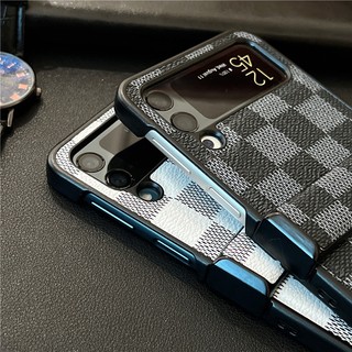 Bao Da Điện Thoại pu Siêu Mỏng Bảo Vệ Toàn Diện Cho samsung galaxy z flip 4 z flip 3 chessboard z flip 4 3 Ốp