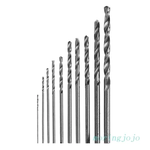 Bộ 10 mũi khoan xoắn thép HSS Kích thước 0,5-3mm Trắng chất lượng cao