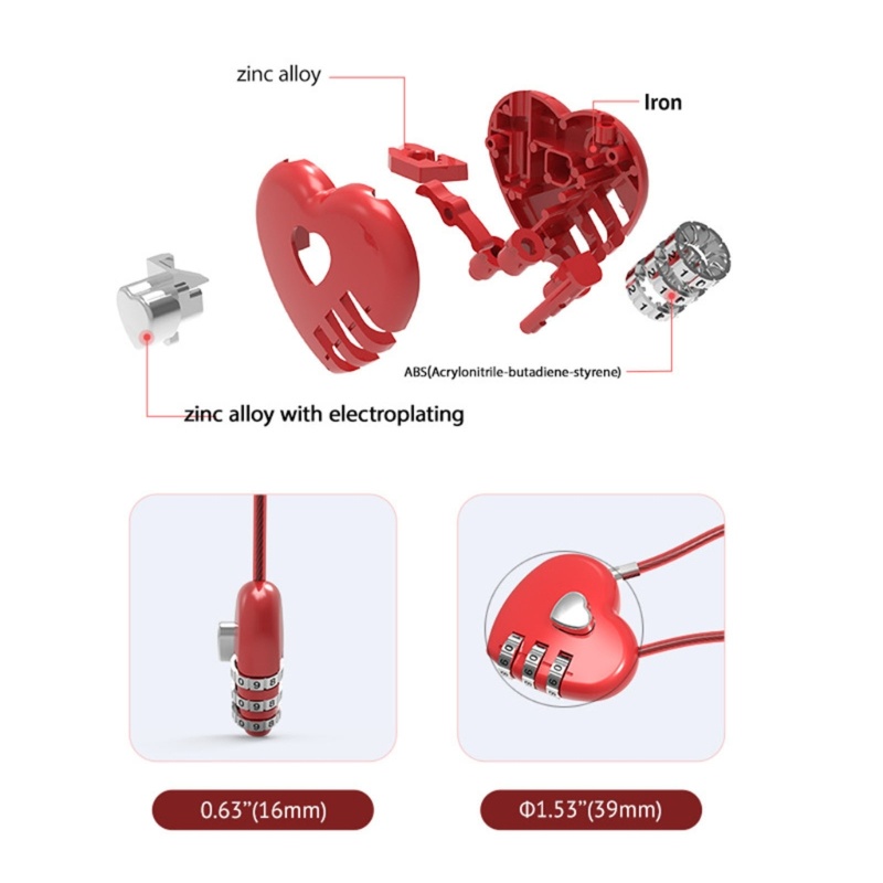 MIS Ổ khóa đám cưới Dây dài-Lock Kỷ niệm Quà tặng ngày lễ tình nhân
