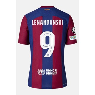 Áo thun bóng đá sân nhà Barcelona 2023-2024, Phiên bản Plus Size với hình in Lewandowski