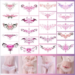 miếng dán hình xăm bụng gợi cảm succubus pure desire bụng lưng eo tình yêu totem nước ép thảo dược miếng dán chống thấm nước [Giao hàng nhanh]