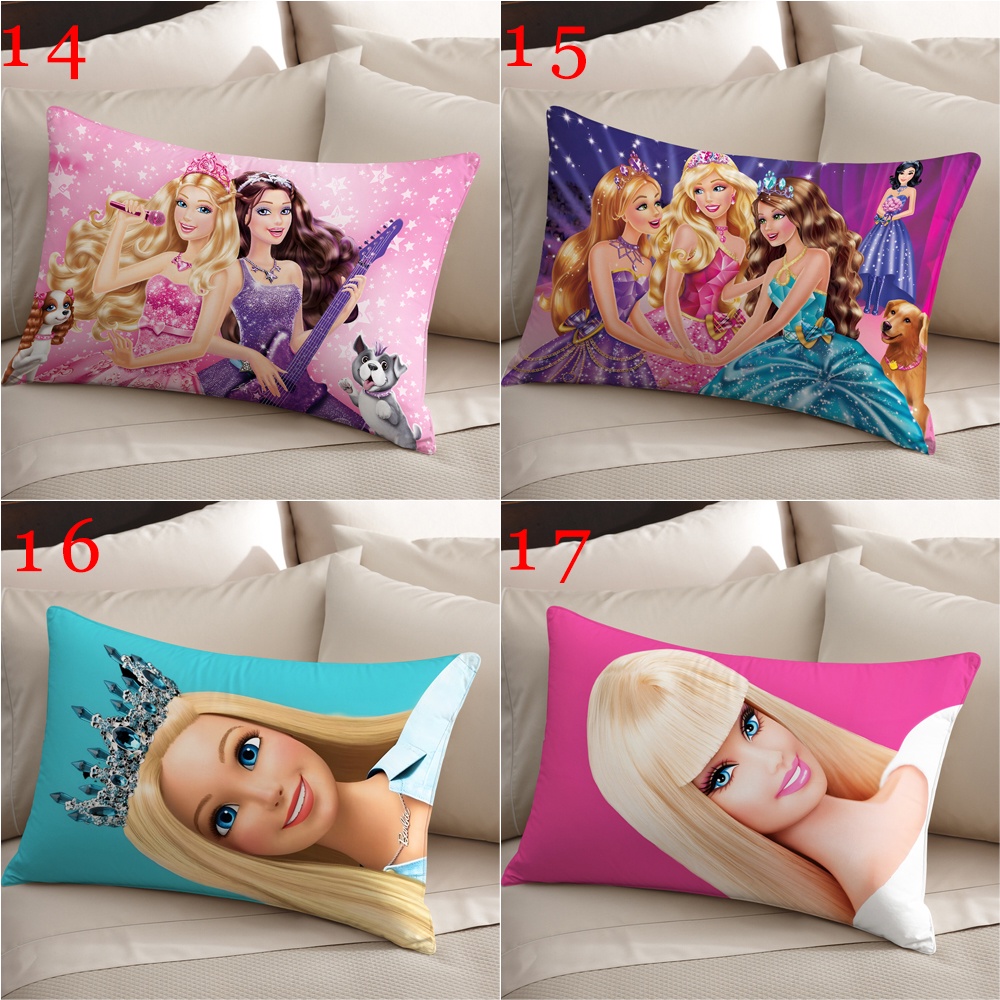 Vỏ Gối Chữ Nhật Polyester Một Mặt In Chữ Barbie Màu Hồng Thích Hợp Làm Quà Tặng Cho Bạn Gái (Không Có Lõi)