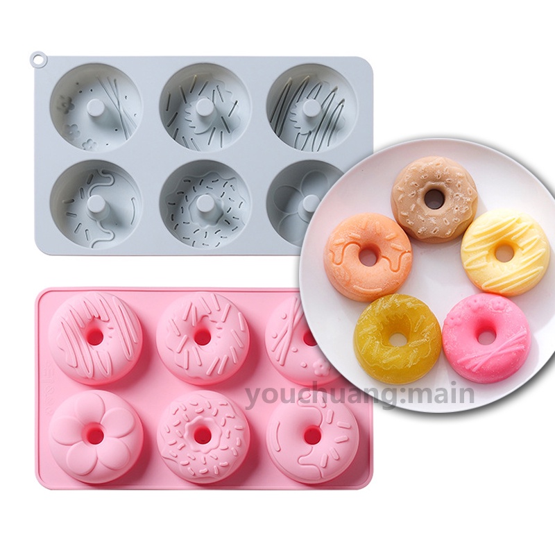 Khuôn Silicon Làm Bánh Donut 6 Ngăn Tiện Dụng