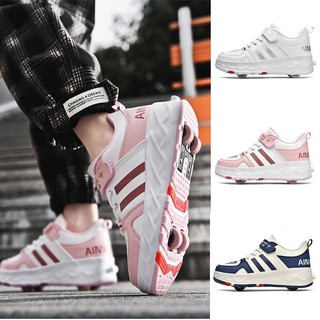 Size Lớn 29-43 Giày Chạy Bộ Bốn Gót Giày Thể Thao Thanh Niên Giày Bốn Gót Giày Con Lăn Giày Bố Mẹ-Con Trượt Con Lăn Có Thể Tháo Rời Giày Trượt patin Bốn Gót Runaway Giày Trượt patin Cặp Đôi Giày Thể Thao Runa