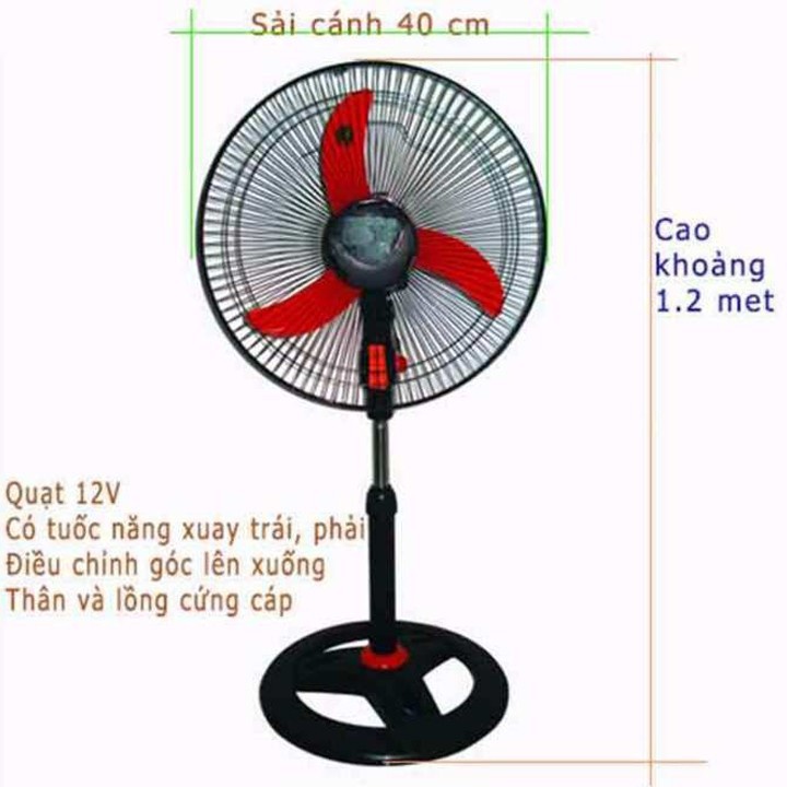 Quạt 12V kẹp ắc quy Điện Cơ 91 QRTH/AQT