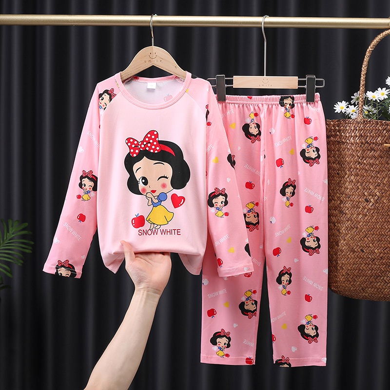 Trẻ Em Bộ Đồ Ngủ Trẻ Em 95-155cm Xuân Thu Quần Dài Tay Bé Gái Mỏng Hoạt Hình Công Chúa Bộ Đồ Ngủ Trung Lớn Trẻ Em Bé Trai Trẻ Em Học Sinh Homewear Suit A5G6