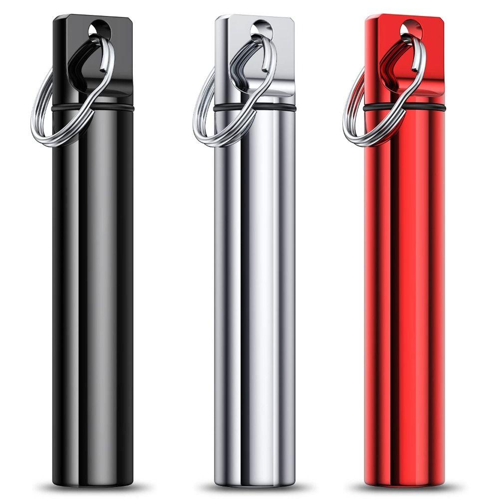 SUNKISSD 3 Hộp đựng tăm, Hộp đựng tăm nhôm màu đen + bạc + đỏ, Hộp đựng tăm di động 3,8 X 0,67 inch 0,64 Ounce Nhà hàng