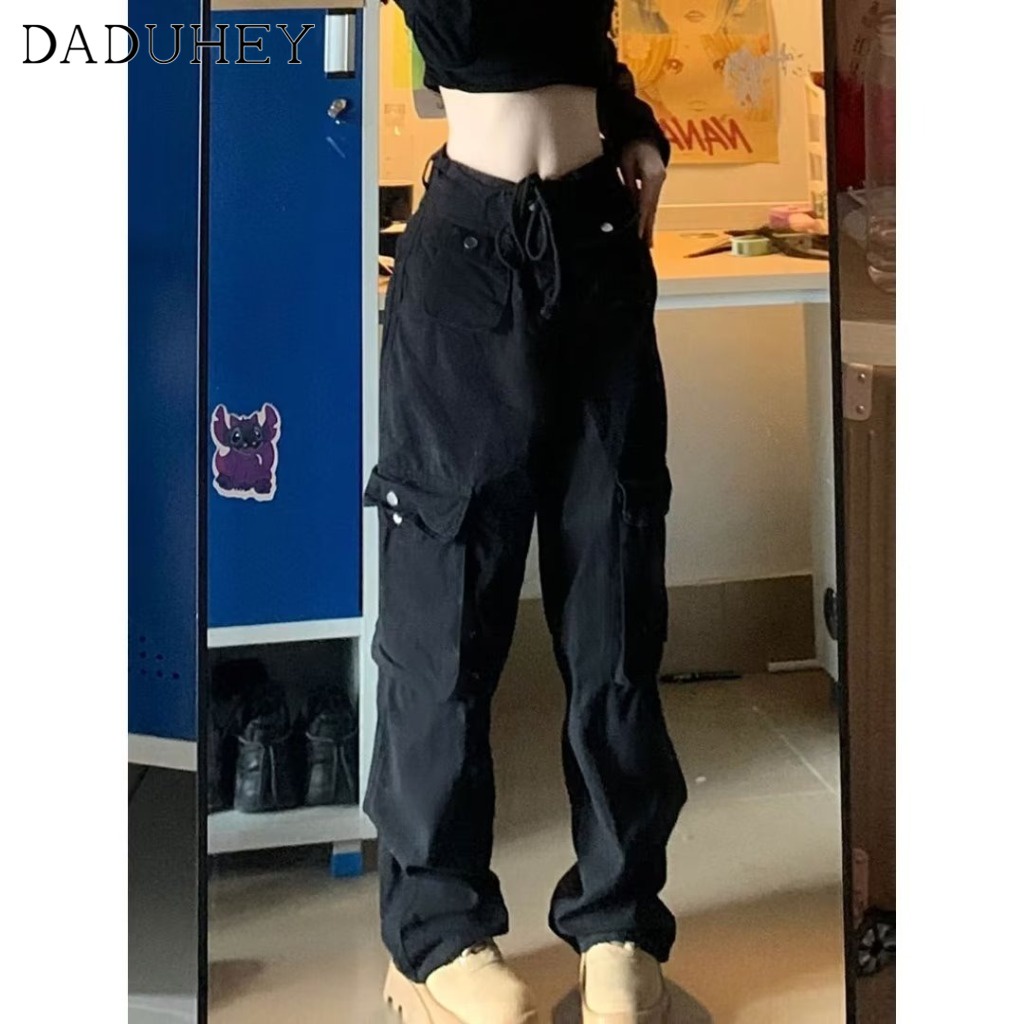 Ảnh DaDuHey New American Ins High Street Retro Casual Pants Niche High Waist Wide Leg Pants Large Size Trousers 3