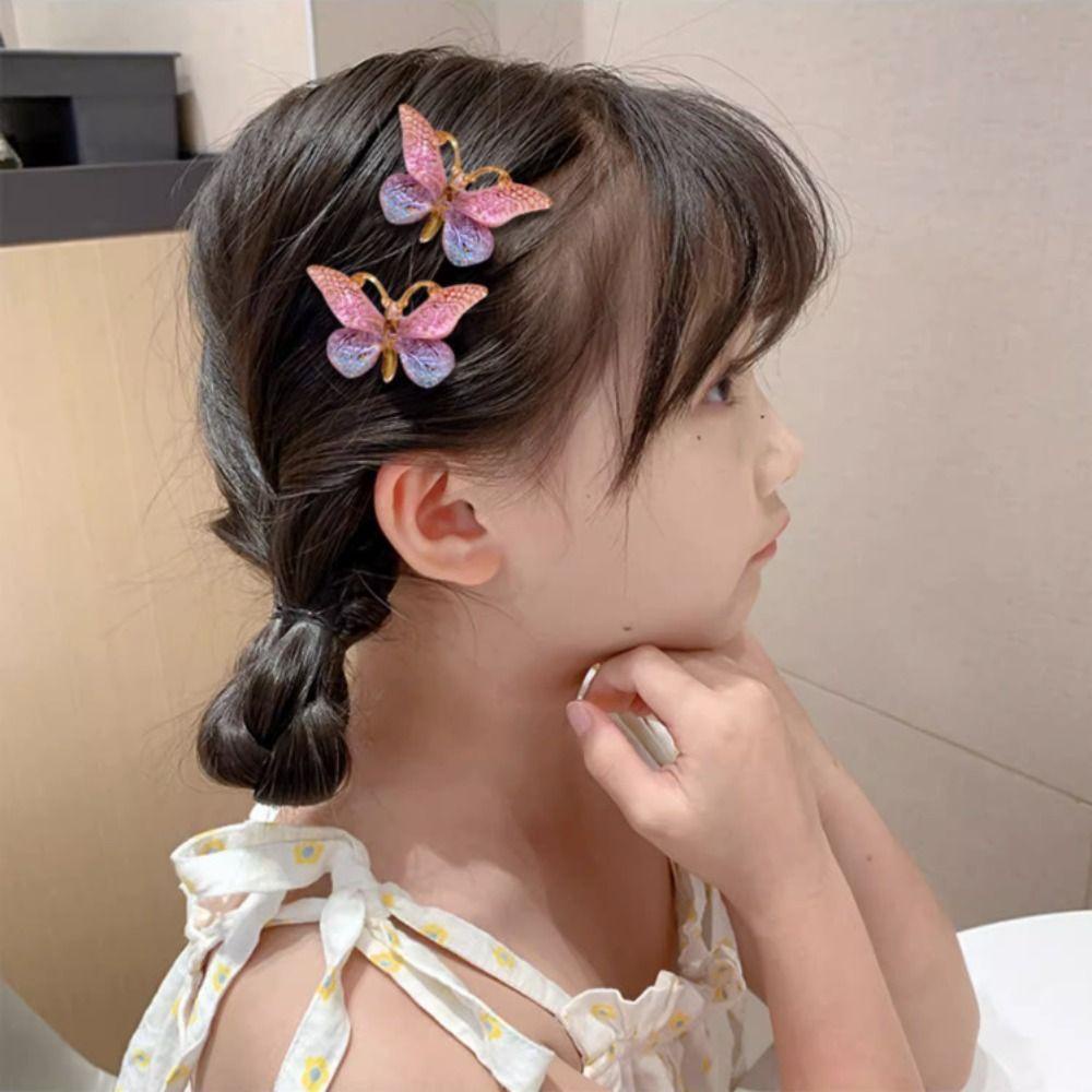 JKDESIGN  10 Chiếc Kẹp Tóc Bướm, Dụng Cụ Tạo Kiểu Tóc Bằng Nhựa Kẹp Mỏ Vịt, Công Chúa Barrette Kim Loại Phụ Kiện Bé Gái Kẹp Tóc Bé Gái