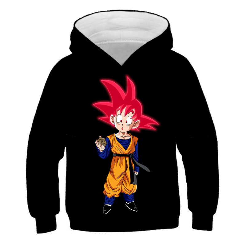 Dragon ball z goku vegeta hoodie cho trẻ em trai và gái in 3d áo thời trang lỏng tay dài áo chui đầu mùa xuân thu