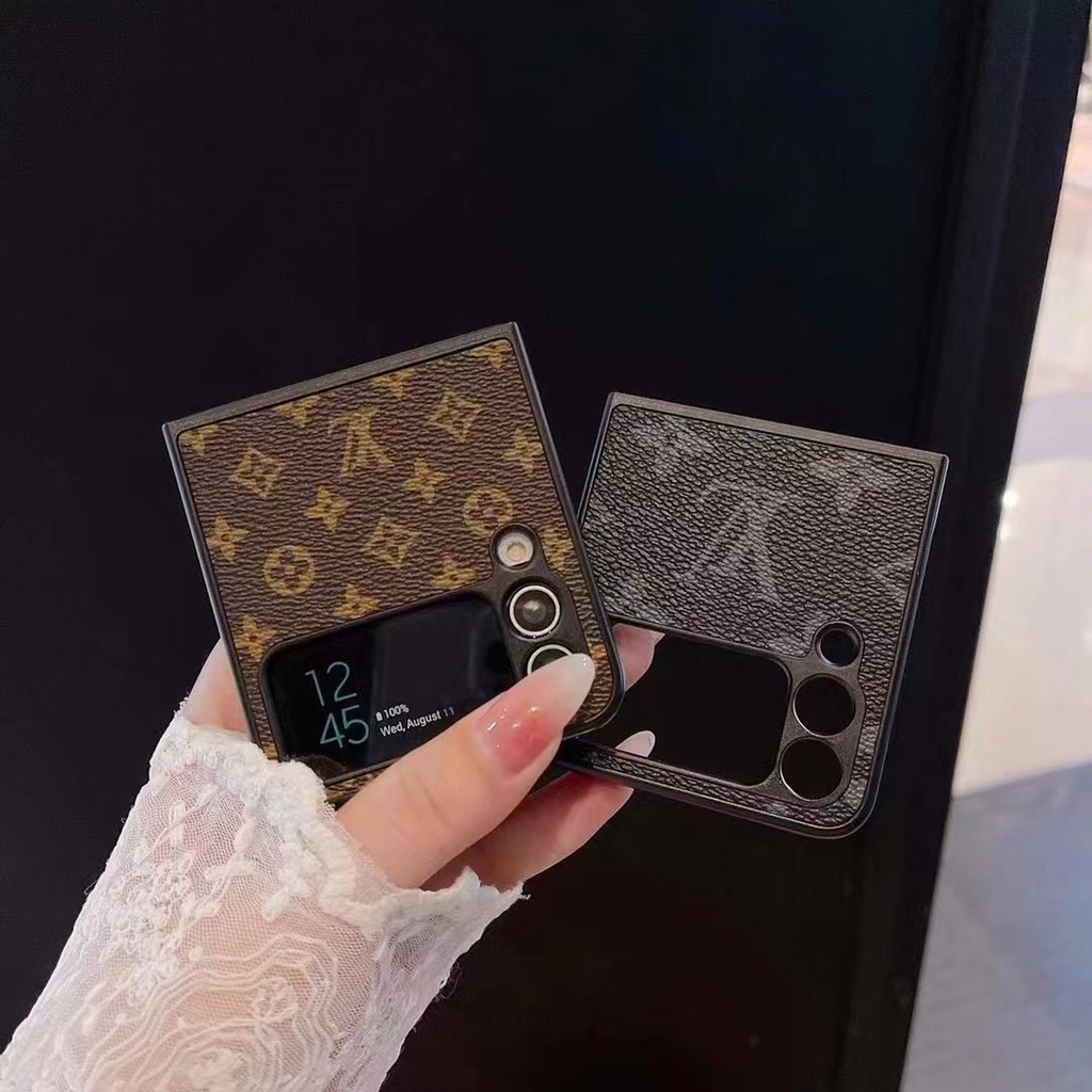 Dành Cho Samsung Galaxy Z Flip 1 2 3 4 5 6 7 Thiết Kế Cổ Điển Cổ Điển Da PU Chống Sốc Ốp lưng Samsung Galaxy Z Flip7 Thiết Kế Độc Đáo Gấp Ốp lưng
