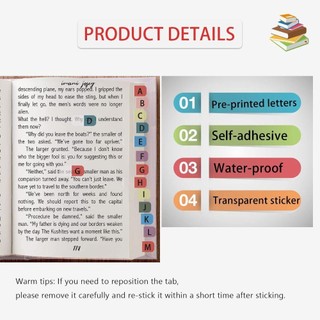 Tab chỉ mục, Tab dính nhiều màu A-Z, Bảng chữ cái trong suốt 208 CÁI Từ điển đánh dấu trang tự dính