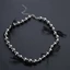 Mya Thời Trang Ruy Băng Đen Nơ Vòng Cổ Ngọc Trai Giả Hợp Kim Dây Xích Choker Dây Xích