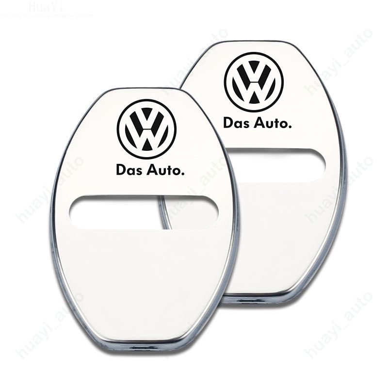 VOLKSWAGEN Set 4 Ốp Bảo Vệ Khóa Cửa Xe Hơi Bằng Thép Không Gỉ Cho Gol T-Ccross Nivus Saveiro Taos Polo Amarok Virus Tiguan Passat Arteon Golf Vento