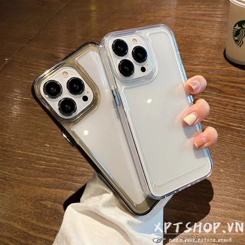 Ốp điện thoại không gian màu đen trong suốt đơn giản Tương thích cho iPhone 17 Pro Max 16 15 14 13 12 11 Vỏ Acrylic chống sốc toàn diện