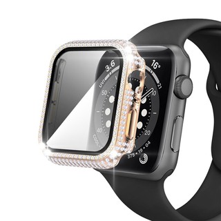 Ốp Bảo Vệ Mặt Đồng Hồ Thông Minh Kèm Kính Cường Lực Dành Cho Apple Watch 45 41 44 42 40 38 MM iWatch Series 7 6 SE 5 4 3 2