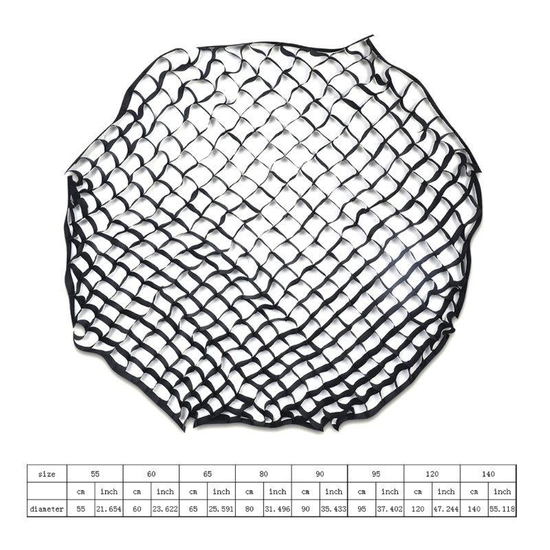 Lưới Tổ Ong Hình Bát Giác Mềm Mại Kích Thước 55 / 60 / 65 / 80 / 90 / 95 / 120 / 140cm Chuyên Dụng Cho Chụp Ảnh
