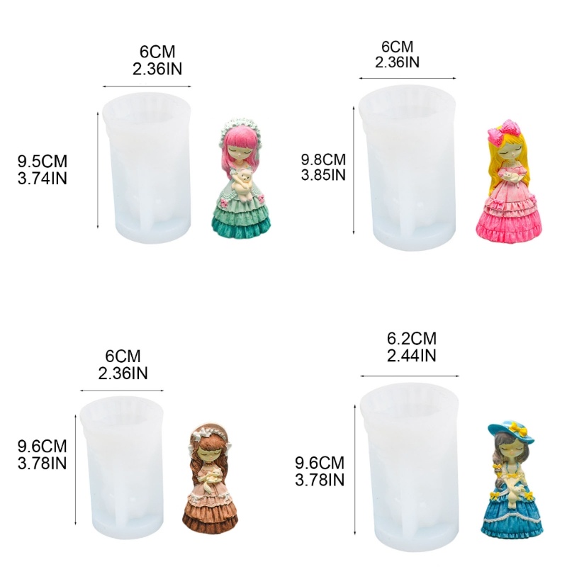 Khuôn Silicone Làm Nến Hình Công Chúa