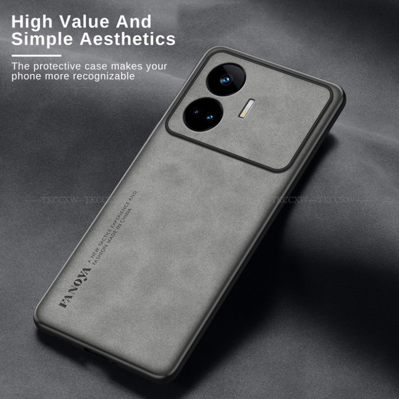 Ốp Điện Thoại Da PU Phối Vải Thời Trang Cho Realme C55 10 Pro + V30 V30t X2 XT GT Neo 5 SE