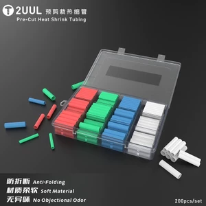 2UUL Pre-Cut Ống Co Nhiệt Nhíp Bảo Vệ Ống Tua Vít 200 Cái / Hộp Mềm Sửa Chữa Cáp Chống Vỡ Bao