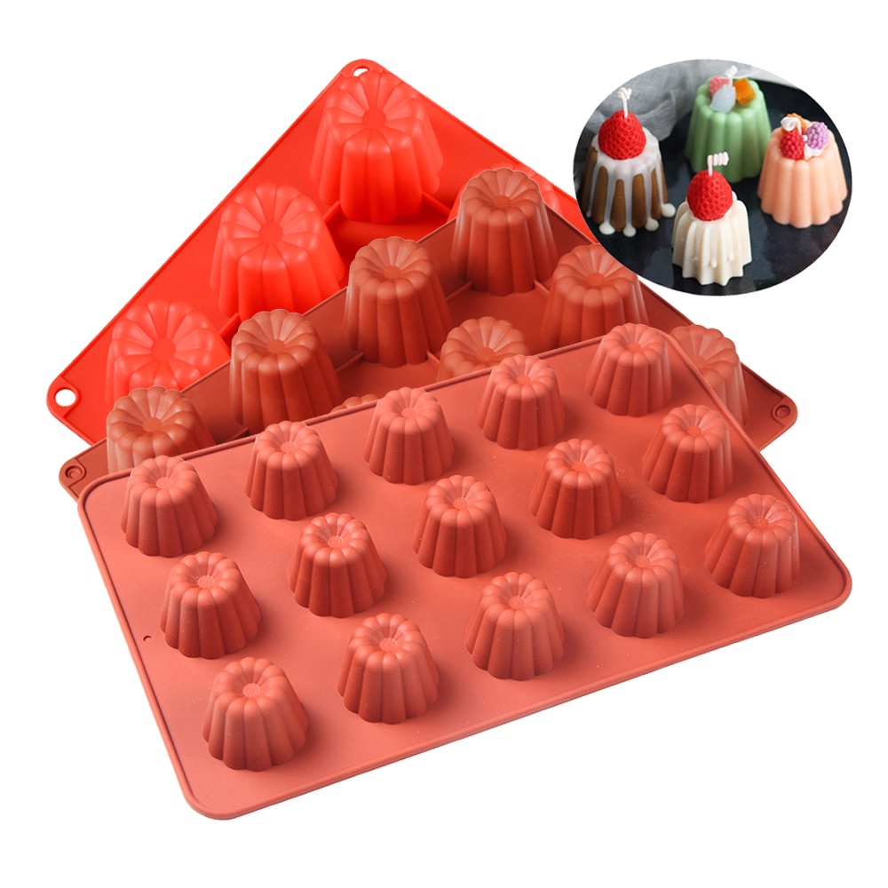 Khuôn Silicone 6 / 12 / 15 Ngăn Làm Bánh Kiểu Pháp