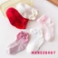 Mgg-toddler Tất mắt cá chân bé gái Tất Cotton mỏng mềm mại Tất mùa hè có nơ cho trẻ sơ sinh