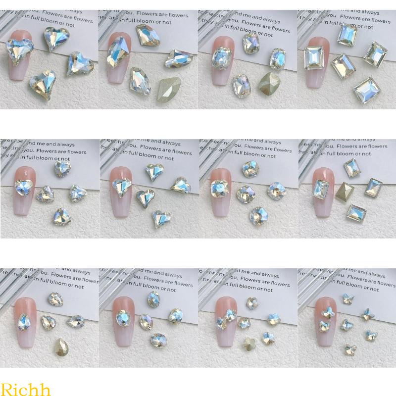 ⚝⚝Richh Set 10 Phụ Kiện Trang Trí Móng Tay Nghệ Thuật Đẹp Mắt Charms
