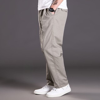 Oversize 50-130KG Nam Hàng Hóa Đen Nhiều Túi Làm Việc Kinh Doanh Co Giãn Eo Plus Kích Thước Quần 6XL 5XL