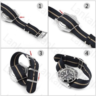 Dây Đeo Đồng Hồ 20mm 22mm Bằng Vải Nylon Cao Cấp Có Vòng Màu Nâu Quân Đội Thay Thế Cho Seiko