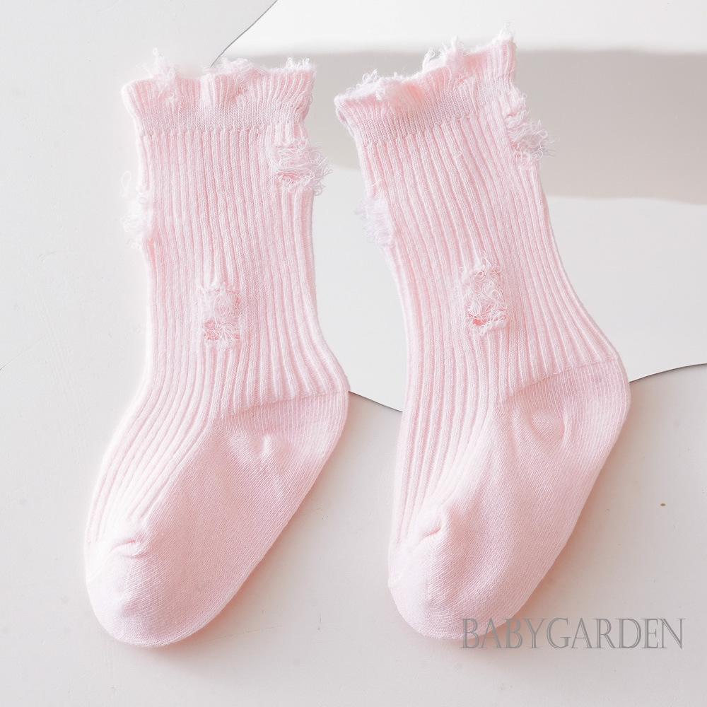 Vớ Cotton Mềm Mại Siêu Nhẹ Co Giãn Màu Trơn Rách Gối Cho Bé Trai / Bé Gái 6 Tháng - 5 Tuổi
