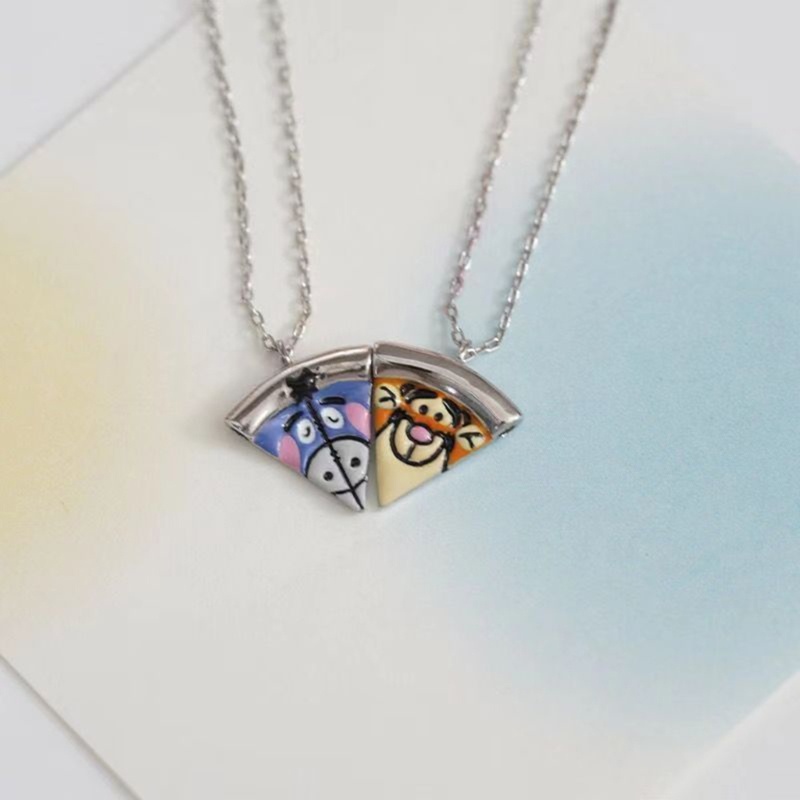 Set 6 Vòng cổ Tình Bạn Mặt Hình Bánh pizza Có Nam Châm