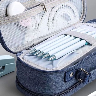 Túi Đựng Bút Bằng Vải Canvas Cỡ Lớn Đa Năng Phong Cách Hàn Quốc Tiện Dụng Cho Học Sinh