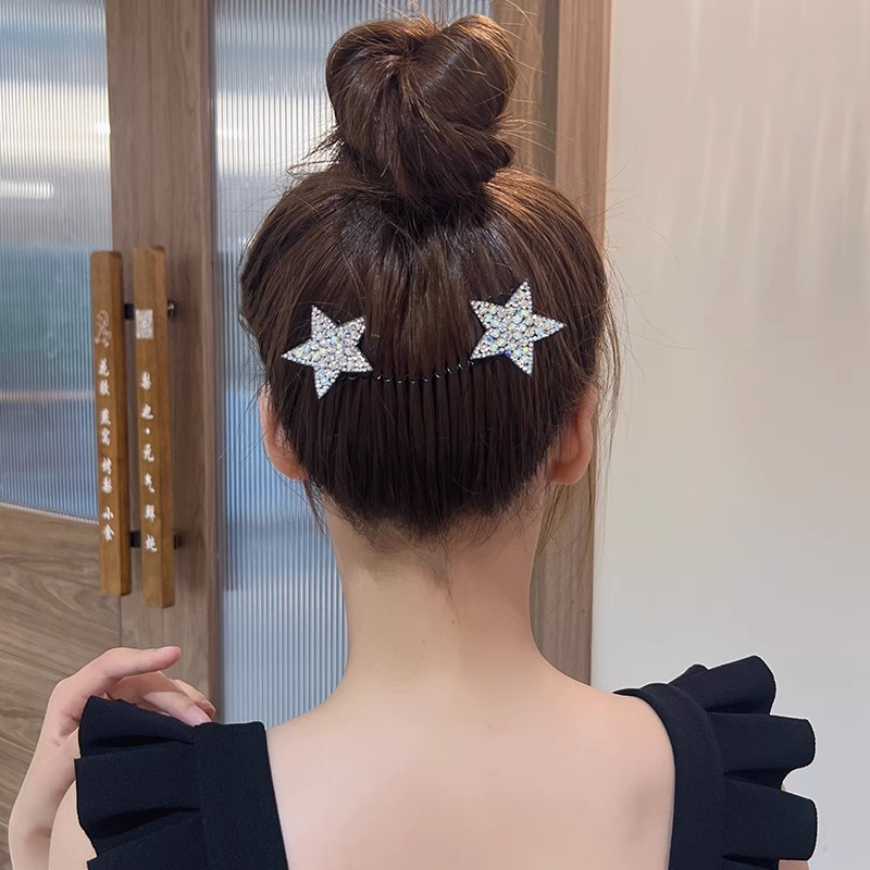 Xước kẹp tóc con hình ngôi sao đính đá cho mái tóc gọn gàng