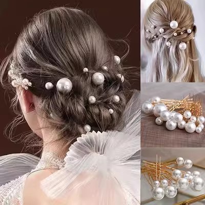 Cài Tóc Hình Hoa / Vương Miện Đính Ngọc Trai / Pha Lê Thời Trang Cho Cô Dâu