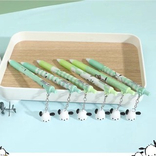 MEOWU Viết Bút Bi Nước Mực Màu Đen Bé Cún Pochacco Xanh Lá Dễ Thương