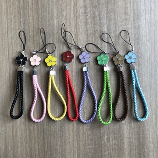 Lucky grass and sakura style multiple color anti-lost pu nylon weaving phone case strap for all phone keychains and documents