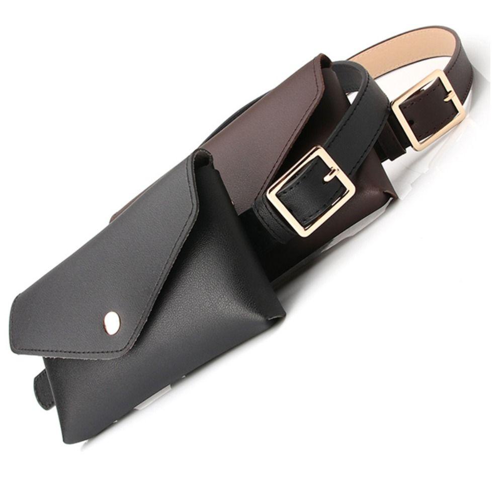 Túi thắt lưng TONFASHION, Túi thắt lưng da Pu nhỏ, Túi xách thời trang Dung tích lớn Điện thoại di động Fanny Pack Nữ