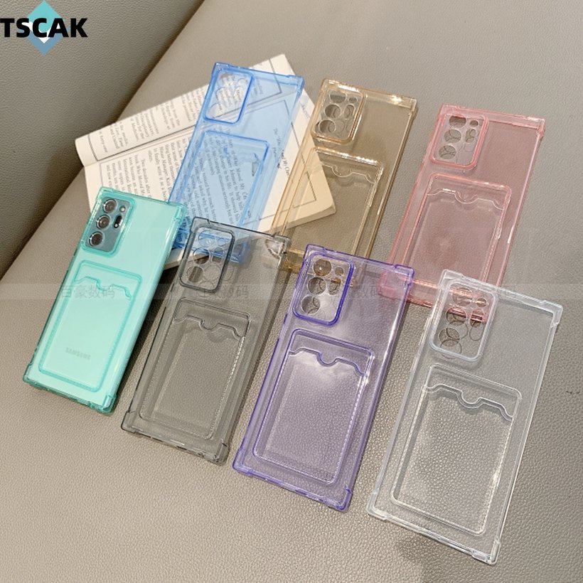Ốp Điện Thoại TPU Màu Kẹo Trong Suốt Có Túi Khí Chống Rơi Và Ngăn Đựng Thẻ Cho Samsung A13 A14 A23 A33 A34 A53 A54