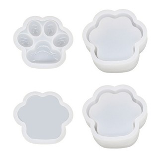 Kra Hộp Bảo Quản Nhựa Khuôn Chân Mèo Lọ Khuôn Silicon Cho DIY Hộp Đựng Trang Sức