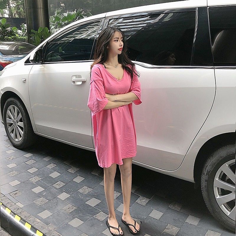 Đầm Midi Tay Lửng Dáng Rộng Thời Trang Dành Cho Nữ