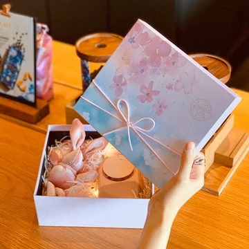 Hộp quà giáng sinh Hộp quà tặng Hộp quà tặng hộp đóng gói cao cấp sinh nhật Sáng tạo hộp quà màu hồng/hộp quà cao