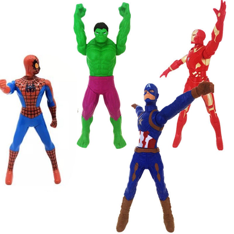 Mô Hình Đồ Chơi Nhân Vật Siêu Anh Hùng Marvel Spiderman Ironman Hulk 18cm