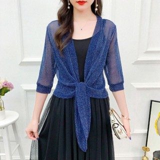Áo sơ mi điều hòa không khí MODOMINO, Áo len nữ một kích thước bằng vải Polyester, Quần áo chống nắng vải tuyn chất lượng cao dành cho nữ