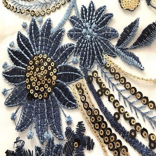 SPEETTY Lưới Thêu Hoa Ren với Polyester Sequin, Miếng Dán Thêu Cho Quần Áo DIY