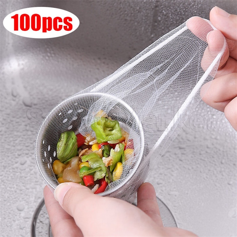 Set 100 Túi Lưới Lọc Rác Dùng Một Lần Cho Bồn Rửa Nhà Bếp Hoặc Nhà Tắm ...