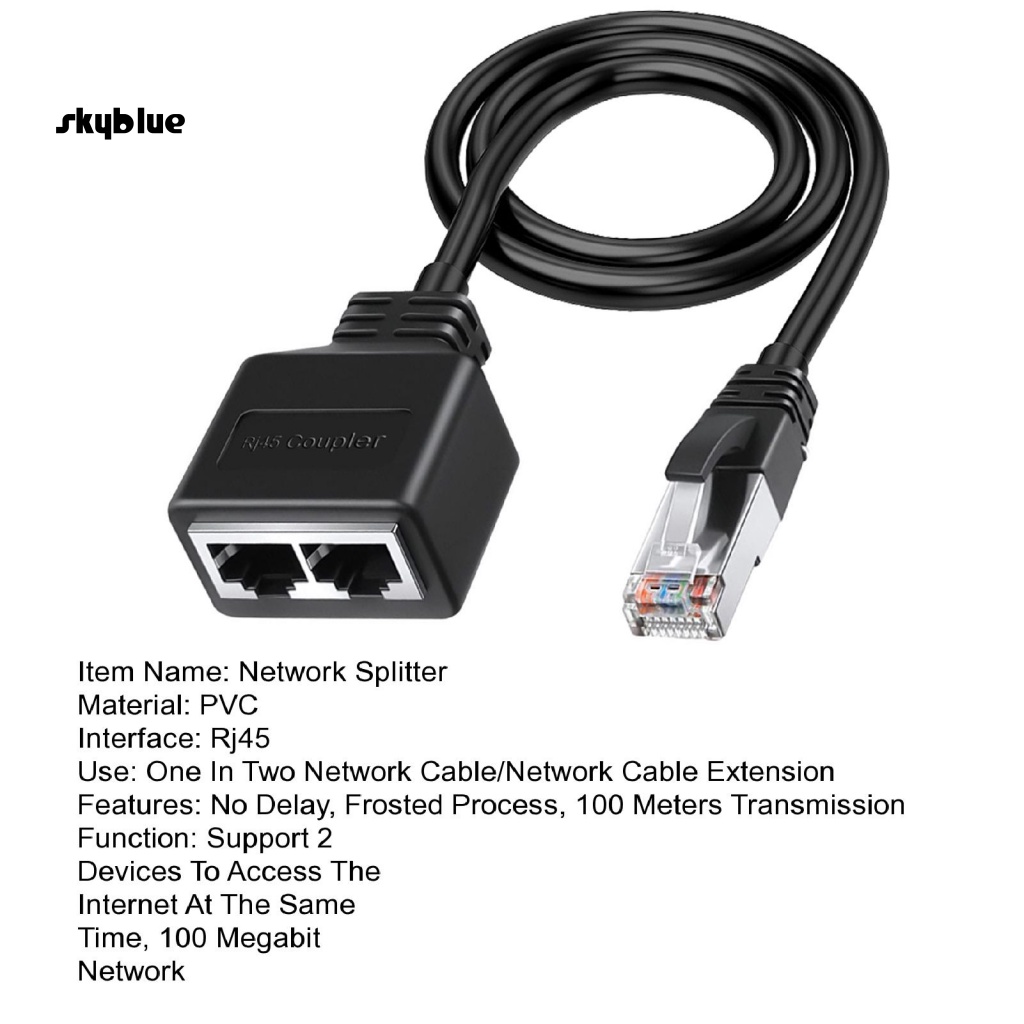 [Sy] Bộ chia mạng Gigabit RJ45 Truyền 1 đến 2 cách 100m Hai thiết bị Truy cập Bộ chia Ethernet Bộ ghép nối Liên hệ phích cắm mô-đun cho văn phòng